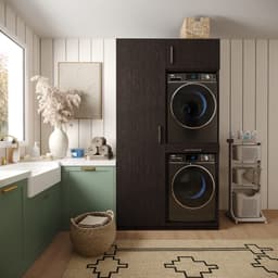 Wasophoogte® Wasmachine Kast Paris - Wasmachine verhoger - Wasmachine ombouw - 700(D)*1265(B)*2350(H) mm - Zwart — thumbnail 2