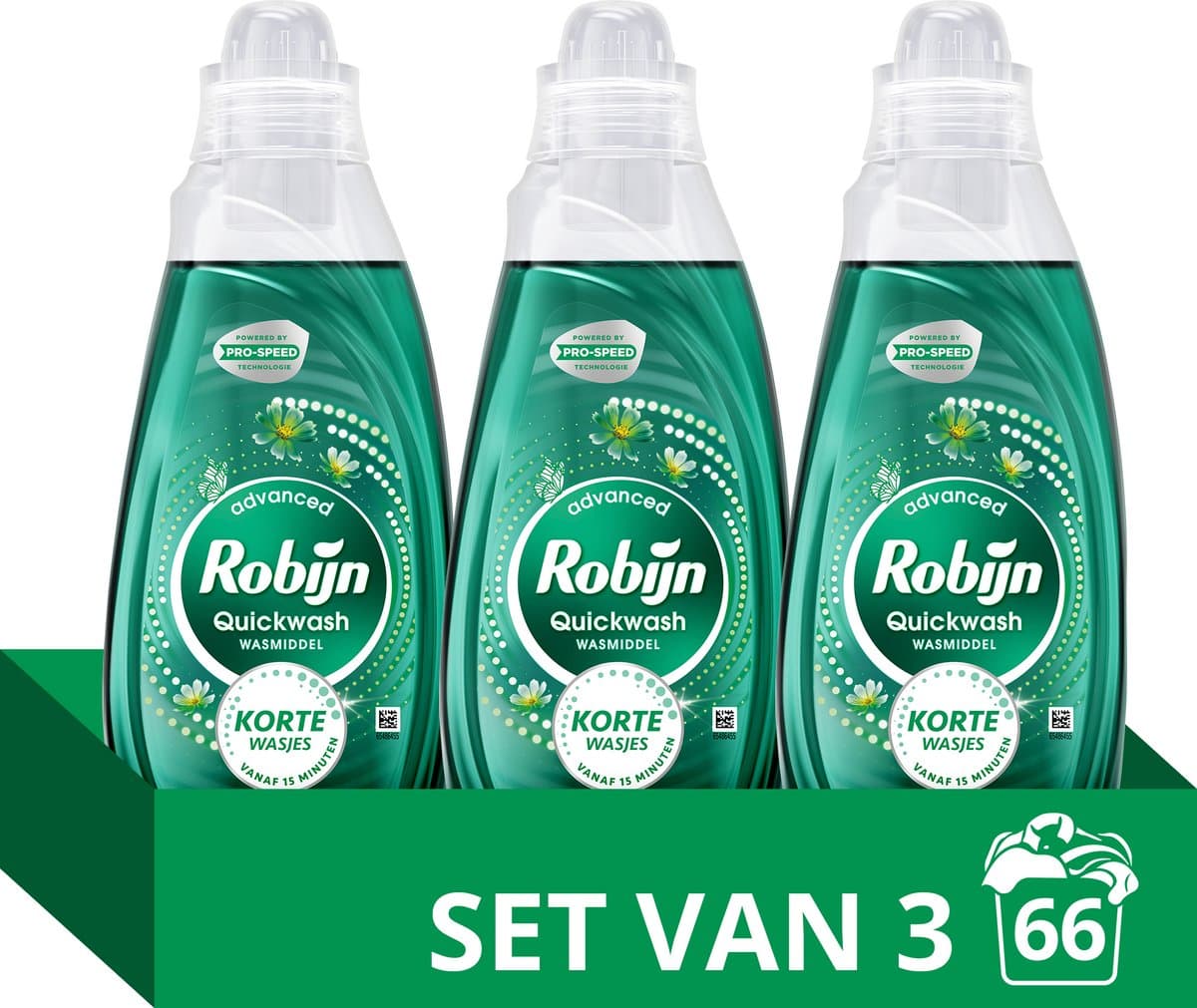 Robijn Quickwash - Vloeibaar Wasmiddel - Spring Blossom - 3 flessen - 66 wasbeurten - Voordeelverpakking — afbeelding 1