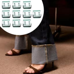 Broekklem - 10 stuks - Broekclip - Broekspijp clip - Bevestigingsclip voor broekspijp - Wasknijpers - Antislip Vaste Gesp - Geschikt voor ruimzittende jeans, jassen en kleding - Transparant groen — thumbnail 5