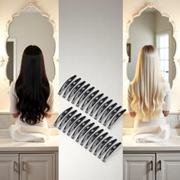 Grote metalen snap haarclips set - 24 stuks zwarte antislip klemmen voor lang haar — thumbnail 5