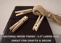 Grote Houten Wasknijpers - 8,4 cm - 30 Stuks Natuurlijk Hout — thumbnail 4