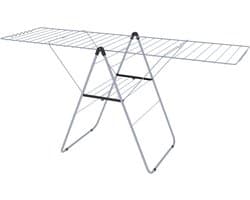 Klein Droogrek Staand - Inklapbaar & Compact - 17-19 Meter Drooglengte - Extra Stabiel Metaal - Voor Beddengoed & Kleding - Modern Design - Binnenstyle Aerio Fold — afbeelding 1
