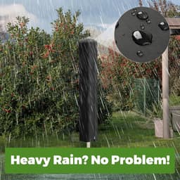 Droogmolen Hoes - 180x16x16 cm - Hoes voor Droogmolen - met rits - 210D Oxford-stof - Droogmolen Hoes Universeel - Heavy Duty Roterende Waslijn Afdekking - Waterdicht en UV-Bestendig Stofdicht, Regenbestendig - voor Tuin, Binnenplaats, Buiten - Zwart — thumbnail 2