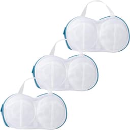 Lingerie Wasnet - 3 Stuks - BH Waszakje - Waszakken - Polyester - Waszak Wasmachine - Lingerie - Wasmachine Zakjes - Wasnetjes - Met Rits - 34×20cm - Wit — thumbnail 1