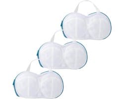 Lingerie Wasnet - 3 Stuks - BH Waszakje - Waszakken - Polyester - Waszak Wasmachine - Lingerie - Wasmachine Zakjes - Wasnetjes - Met Rits - 34×20cm - Wit