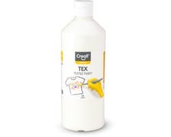 Creall Tex - Textiel- & Stoffenverf - Wit - 500ml - Machine wasbaar na fixatie - Voor T-shirts, jeans, schoenen, stoffen tassen, meubels en auto-interieurs/hemelbekleding - Gemaakt in NL - Glutenvrij