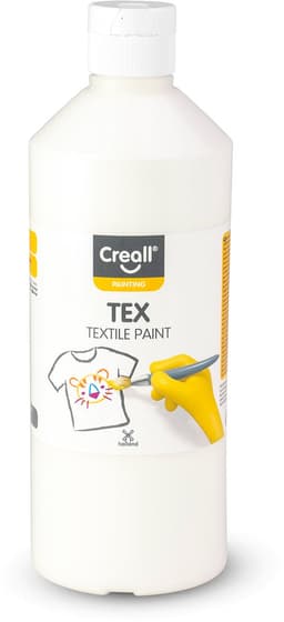 Creall Tex - Textiel- & Stoffenverf - Wit - 500ml - Machine wasbaar na fixatie - Voor T-shirts, jeans, schoenen, stoffen tassen, meubels en auto-interieurs/hemelbekleding - Gemaakt in NL - Glutenvrij — thumbnail 1