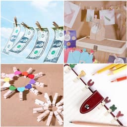 Klemmetjes - 100 stuks - 2,5*0,3 cm - Houten klemmetjes - Memoklemmen - Opbergklemmen - Fotoklemmen - Wasknijpers - Knutselklemmen - Studieklemmen - Kantoorklemmen - Materiaalklemmen - Geschikt voor huisdecoratie en het ophangen van foto's — thumbnail 5