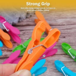 Wasknijpers-wasknijpers kunststof-Verpakking van 60 wasknijpers - Stevige plastic wasknijpers - Voor waslijnen - Wasknijpers met duurzame veren - Roestbestendig - 4 kleuren - 7,5 x 3,8 cm — thumbnail 4