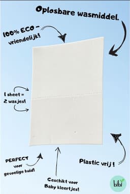 Bibi Wasstrips Mountain Mint – 120 Wasbeurten (2×60) – Wasmiddel Strips – Wasmiddeldoekjes – Wasvellen – Laundry Sheets – Plasticvrij – Voor Alle Wasmachines — thumbnail 3