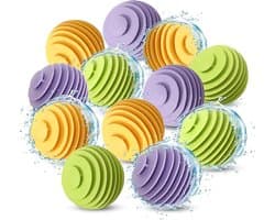 Herbruikbare Droogballen - 12 Stuks voor Efficiënt Drogen - Anti-Klitten Wasballen voor Wasmachines en Drogers met Pulsator - Set van 12 Eco-vriendelijke Drogerballen