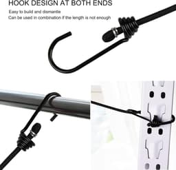 Portable Clothesline - Elastic Adjustable Clothesline - Extendable 180-360 cm - Clothesline met 12 Wire Clips voor Reizen - Vakantie - Buitenshuis - Kamperen - Studentenhuis — thumbnail 5