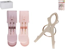 Gerimport handdoek knijpers - set 12 stuks - pastel tinten - 8 x 12 x 12 cm - kunststof — thumbnail 2