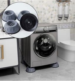 4 Stuks Vibratie wasmachinevoetjes - schokdempers - rubberen voetjes - wasmachine schokdempers - antislip en stil - wasmachinestandaard - geschikt voor wasmachinestandaards - wasmachine- en drogervoetjes — thumbnail 2