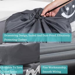 Allecto Plus - Set van 3 grote waszakken voor thuis en op reis - Opvouwbare opbergtas met trekkoordsluiting - Vuile kledingzakken - Roze, blauw en grijs - Ideaal voor vakantie en kamperen — thumbnail 3
