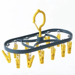 Multifunctioneel droogrek met meerdere haken, wasknijper voor het drogen van de zon, 12 clips (kleur: geel, maat: 12 clips) — thumbnail 1