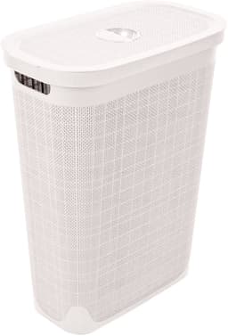 Wasmand 'Hessian' - 40 Liter - Wasbox met deksel - Crème - Ventilerend — thumbnail 1