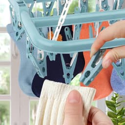 EXCITAT Sokkendroogrek - 32 clips - voor sokken, ondergoed en kleine items - Blauw — thumbnail 3