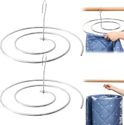 Spiraalvormige kledinghanger - 2 stuks - Droogrek voor lakens - Droogrek van roestvrij staal - Geschikt voor bankhoezen, dekens, omslagdoeken, sjaals — thumbnail 1