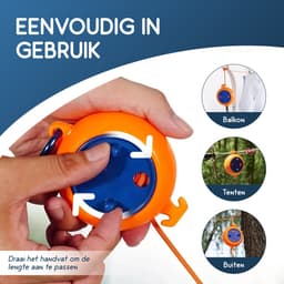 Recalma Waslijn Uittrekbaar - Drooglijnen - Roldrooglijn - Waslijndraad 8 meter - Drooglijn Oprolbaar - Waslijn Camping - Wasdraad — thumbnail 2