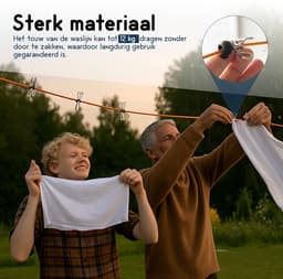 Recalma Waslijn Uittrekbaar - Drooglijnen - Roldrooglijn - Waslijndraad 8 meter - Drooglijn Oprolbaar - Waslijn Camping - Wasdraad — thumbnail 3
