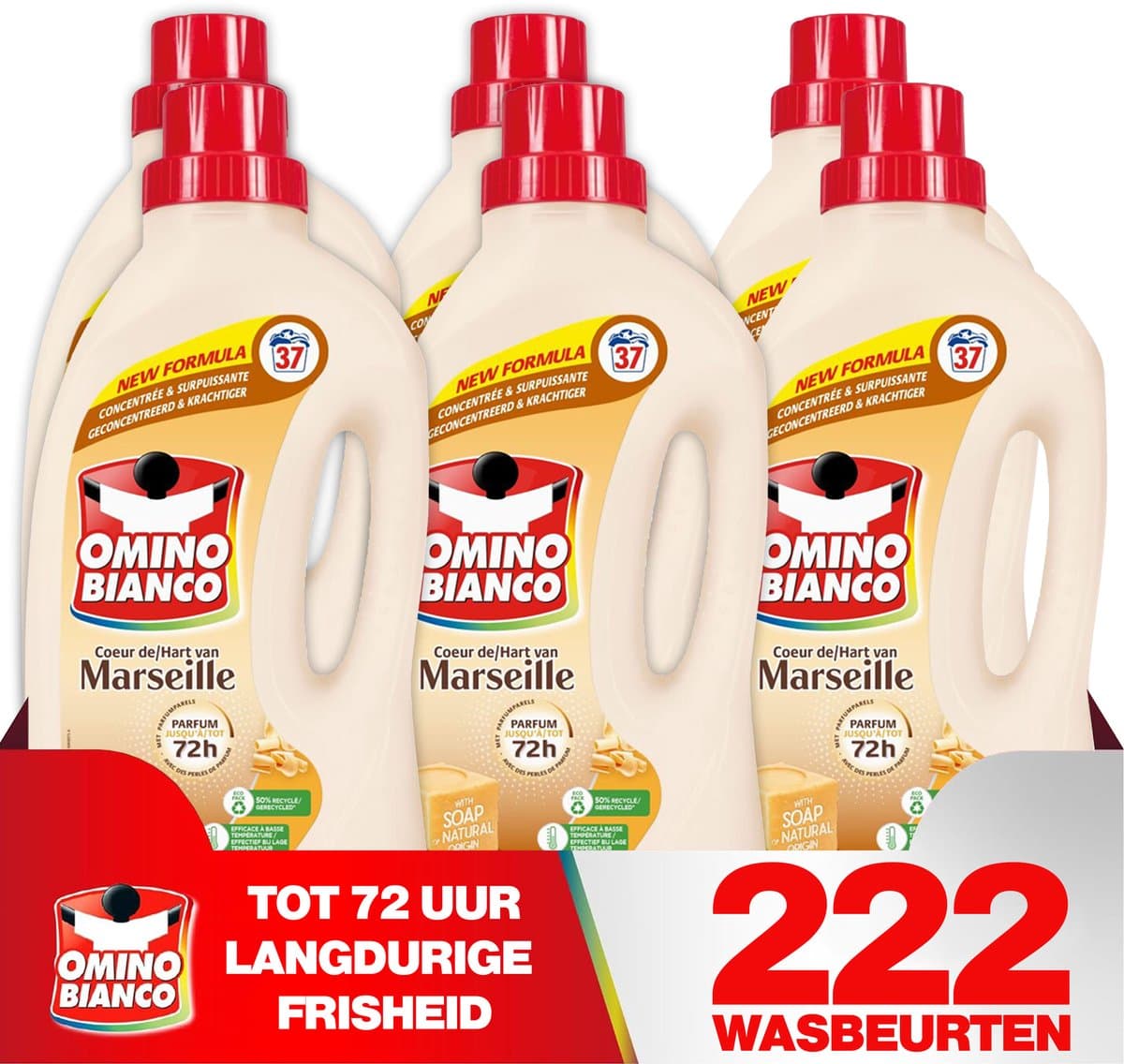 Omino Bianco Marseille - Vloeibaar wasmiddel - 6 x 1.48 L - Geconcentreerd — afbeelding 1