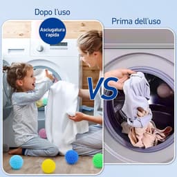 Famanu - 8 Herbruikbare Wasdrogerballen - Klitvrij - Voor Wasmachine - Droger - Reinigen Huiskleding — thumbnail 4