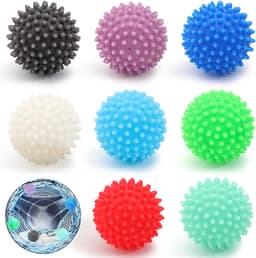 Famanu - 8 Herbruikbare Wasdrogerballen - Klitvrij - Voor Wasmachine - Droger - Reinigen Huiskleding — thumbnail 1