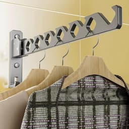 Opvouwbaar Telescopisch Droogrek - Invisible Wandmontage voor Kleding - Verplaatsbaar Wanddroogrek voor Kleding met Zuignap - droogrek voor kleding aan de muur - droogrek voor wasgoed — thumbnail 3