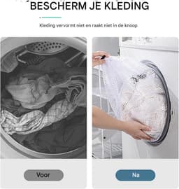 Waszak - 2 stuks - L - 50*60CM - met touwstop - prachtige waszak - voorkomt vervorming van kleding - machinewasbare trui-netzak - ondergoedwaszak - speciale anti-vervormingsnetzak voor wasmachine - waszak voor thuis — thumbnail 2