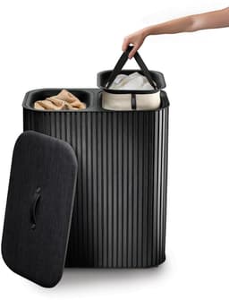 Joseph Joseph Tota Luxe 90L Wasmand Zwart, 2 compartimenten — thumbnail 3