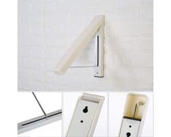 Wanddroogrek - Inklapbare Kledinghanger - Uittrekbaar Droogsysteem - Voor Woonhuis & Badkamer - Geen Boren - Volwassenen - Aluminium Kunststof - Zilvergrijs - 60cm - 1 Stuk