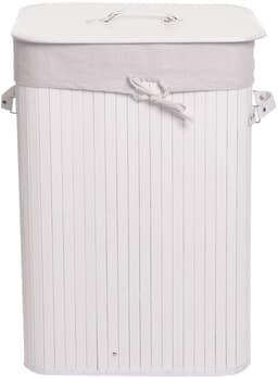Wasmand MCW-C21, Wasbox Wasbox Wasbox, bamboe 61x43x32cm 70l ~ wit — thumbnail 2