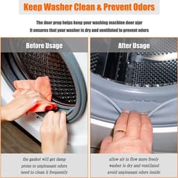 Magnetische deurbeugel voor wasmachine - Verstelbaar en Flexibel - Voorlader Wasmachine Deur Prop - Universele Houder - voor Wasmachine Drogen Wasmachine - Voor Droge en Geventileerde Deur - wit — thumbnail 4