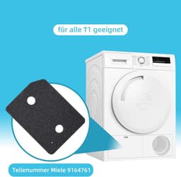 4 stuks - Droogfilters geschikt voor Miele T1 - Droger basisfilter - Droger warmtepompdroger filter - Sokkelfilter - Warmtewisselaar sponsfilter - Pluisfilter voor condensdroger - Zwart — thumbnail 2