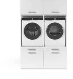 Wasophoogte® Wasmachine Kast Budapest - Wasmachine verhoger - Wasmachine ombouw - 700(D)*1330(B)*1990(H) mm - Wit — thumbnail 1