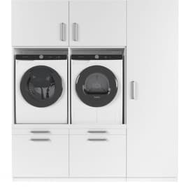 Wasophoogte® Wasmachine Kast Kyoto - Wasmachine verhoger - Wasmachine ombouw - 700(D)*1330(B)*2110(H) mm - Wit — thumbnail 1