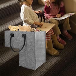 Trapmand - Trappenmand-organizer - 40cm - multifunctionele trapmand - opvouwbare L-vormige opbergmand van vilt - Geschikt Voor thuiskantoor, tapijt en houten trappen - grijs — thumbnail 2