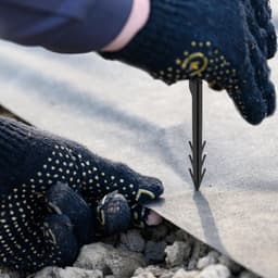 Sillar, grondankers, 12 cm, voor geotextiel, gaas, folie, UV-bestendig, stabiel en duurzaam, PP-kunststof, sterke tuinankers voor het bevestigen van tuinslangen, geotextiel, 100 stuks — thumbnail 2