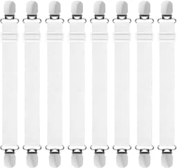 Verstelbare lakenclips - multifunctioneel - set van 8 - wit - nylon en roestvrij staal — thumbnail 1