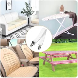 Verstelbare lakenclips - multifunctioneel - set van 8 - wit - nylon en roestvrij staal — thumbnail 3