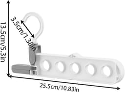 Wandkledingrek - Opvouwbare hanger - Ruimte organiseren - 360 graden draaibaar - 25.5 x 13.5 cm — thumbnail 4
