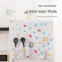 4 stuks wasmachine stofhoes - koelkast stofhoes - koelkast stofhoes opberghoes met opbergtas - Multifunctionele koelkast beschermhoes - Geschikt voor wasmachine, koelkast, droger, magnetron en oven - 130*54cm, wit — thumbnail 5