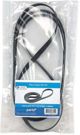 Poly-V snaar 1971H7 met ribbels | Aandrijfsnaar o.a. voor wasmachine | Lengte 1971 mm met aan de binnenzijde 7 ribbels | O.a. geschikt voor AEG, Electrolux, Zanker en Zanussi | Multaparts® huismerk — thumbnail 2