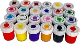 Textielverf Set van 24 levendige kleuren, elk 25 ml. - Wasbare textielverf set - Levendige, sterk gepigmenteerde textielverf - Machinewasbare verf voor T-shirts, katoen en stoffen (24 kleuren x 25 ml) — thumbnail 3