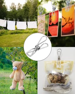 40 stuks kleine wasknijpers van roestvrij staal - Duurzame multifunctionele wasknijpers van draad - Hangerclips voor huishoudelijk gebruik - Geschikt voor wasgoed, thuis, keuken, buitenreizen, kantoor — thumbnail 3