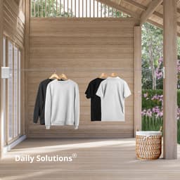 Daily Solutions® Waslijn Uittrekbaar - 2 x 4.2 M - Roldrooglijn - Waslijndraad met stalen kern - Wasdraad voor binnen en buiten - Wasrek - Droogrek — thumbnail 3