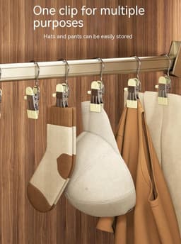 kledinghaak RVS haak - reisdraagkleding - Washaken Clip - Washaken met klemmen - kleerhangers voor sokken - Veelzijdig - Drooghaak voor kleding - Roestvrij Stalen Washaken - Antislip Kledinghangers - 7 stuks - Crèmewit — thumbnail 3