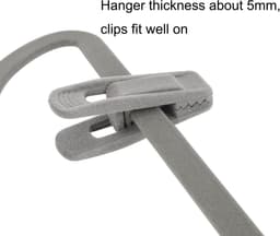 Klem - Fluwelen kledinghangerklemmen - 20 stuks antislip kledinghangerklemmen - sterke kledinghangerklemmen - verwijderbare kledingklemmen - grijs — thumbnail 3