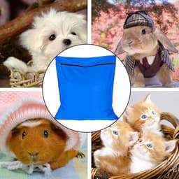 Waszakken voor huisdieren - Waszakken van twill polyester - Grote waszakken met rits - Voorkomt dat waszakken verstopt raken door dierenhaar - wasmachine, 70 x 80 cm，waszak voor huisdieren voor honden, katten en konijnen (blauw)- L — thumbnail 4